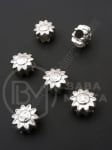 Margele SSV soare 12.5x8mm culoare argintie gaură 4.5mm 1 pachet 40 buc 318587