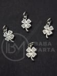 Pendant trifoi 12x10mm alamă cu zirconii forjate 1 bucată 305377