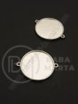 Bază de montare element 34x27x3mm argintie, 25mm, două laturi, 1 pachet, 5 buc. 306834