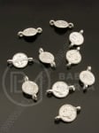 Element de conectare 13x8mm gaură albă 1mm 30 bucăți 308657