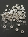 Margele metallice 5x1.5mm culoare argintie gaură 1.4mm 1 pachet 50 buc 308365