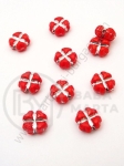 Trifoi brad rosu argintiu 11x6mm 1 pachet 40g ~91 buc 312553