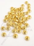 Mărgele metallice 6.5x3.5mm aurii, gaură 2mm, 30 buc. 308895