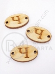 Țiglă de lemn 25x16x3mm litera <b>H</b> gaură 2.5mm 1 pachet 10buc 182262