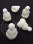 Căciulă tricotată 33~38x43~50mm albă 1 pachet 5 buc 461460