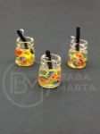 Pendant sticla borcan 14x10mm cu cocktail de fructe 1 pachet 2 bucati 335519