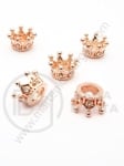Mărgele metallice 11.5x6mm coroană cu zirconii forjate gaură 5mm 1 bucată 305280