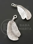 Pandantiv metalic 44x19mm culoare argintie gaură 2.5mm 1 buc 307754