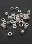Margele metallice 5x3mm, culoare argintiu antic, gaură 3mm, 1 pachet, 30 buc. 306538