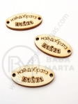 Oval din lemn 32x17mm cu inscripții gaură 3mm 1 pack 10 pieces 181895