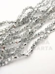 Șir de sticlă 3x3mm transparent cu argint ~140 bucăți ~41cm 1 bucată 343596