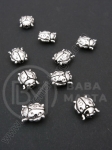 Mărgele metalice mărgele 10x9x5mm culoare argintie 1 pachet 10 buc 306259