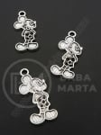 Pandantiv Mickey Mouse 28x13mm culoare argintie 1 pachet 10 buc 306526