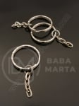 Inel dublu 2x25x3mm cu lanț argintiu 20 buc 301534