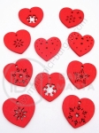 Figurină de Crăciun mix 27,5x28,5x2,5mm lemn roșu 1 pachet 10 buc 182230