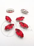 Farfurie de sticlă (cristal) 15x7x5mm roșie în carcasă metalică 1 pachet 4 bucăți 151739