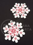 Snow fulgi din lemn 50x44.5x3mm gaură 2mm 1 pachet 5 buc 182194