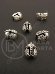 Cască cu mărgele metallice 12x9x16mm argintie 1 pachet 3 buc 306472