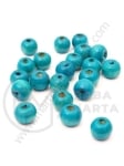 Bilă de lemn 8x7mm gaură albastră 3mm 1 paquet 40g ~230 buc 321175