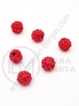 Mărgele Shamballa cu cristale 8mm roșii 1 pachet 50 buc 301906