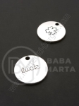 Pandantiv metalic Luck 20x2mm culoare argintie 1 pachet 5 buc 306314