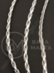 Piele artificială argintie 3mm 5 metri 421022