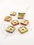 Pătrat 10x10x3mm cu cristale aurii MIX 10 buc 301411