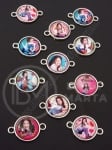Element de conectare cu cabochon 21x14.5mm culoare argintie 1 pachet 5 buc 307532