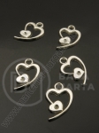 Pandantiv SSV inimă 22x15mm culoare argintie 1 pachet 80 buc 318283