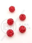 Mărgele Shamballa cu cristale 10mm roșii 1 pachet 10 buc 301633
