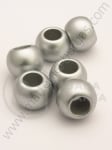 Bilă argintie 16x12mm, gaură 8mm, 15 buc. 318162
