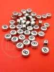 Mărgele 7x4mm metallice litera B gaură 1mm 1 pachet 100 buc 318601