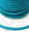 Sfoară de polyester rasucită 5mm turcoaz dark 1 meter 441228