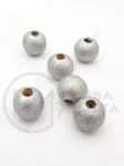 Bilă de lemn argintie 12mm gaură 4mm 1 paquet 40g ~62 buc 321291