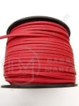 Panglică din piele întoarsă naturală 3x1.5mm cu piele de color red 1 meter 421228