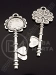 Pandantiv metalic 72x28mm culoare argintie 1 buc 308258