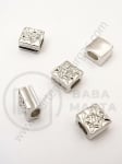 Margele 9x5.5mm alamă cu zirconii forjate 1 bucată 305206