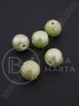 Bilă de porțelan ~12mm pearl verde open 5 buc 8105