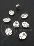 Margele metallice cu floare 11.5x9x3mm color argintie 1 pachet 10 buc 306263