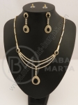 Set colier și cercei cu cristal metalic 211088