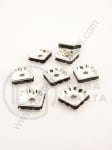Pătrat 10x10x3mm cu cristale negre albe 10 buc 301406