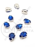 Glass stone (cristal) 8x10mm albastră în coș metalic 1 pachet 4 buc 151638