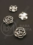 Roz metalic 19x21x4mm argintiu (4 găuri x2.5mm) 4 buc 308614