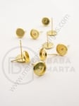 Bază cercei pentru încrustare 6mm aurie 20 buc 301321