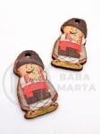 Figurină din lemn pastor 40x21x2mm gaură 3mm 1 paket 10 pcs 182437