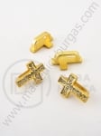 Cruce metalică cristal 18x12mm color aurie 1 buc 308172
