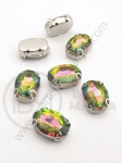 Cameleon Pebble alb metalic 10x14mm în cutie 4 buc 151117