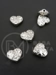Margele metallice inimă 12x12x5mm color argintie 1 pachet 10 buc 306534