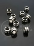 Mărgele 8x4mm OȚEL (304) culoare argintie gaură 5mm 1 pachet 2 buc 305754