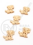 Câine din lemn 16x17x3.5mm holes 1mm 1 pack 10 pcs 181742
